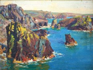 Sunset Glow, Kynance Cove, Cornwall by Robert Borlase Smart