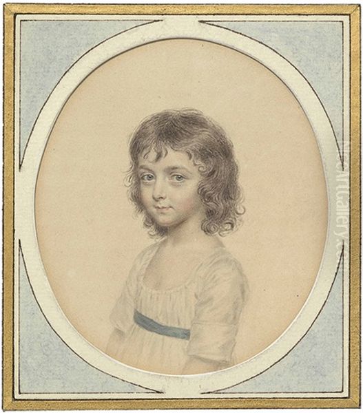 A Young Girl, Possibly A Granddaughter Of The Artist, In Dress With Blue Sash - view 1