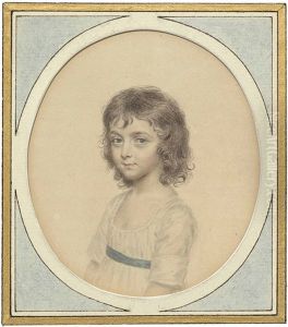 A Young Girl, Possibly A Granddaughter Of The Artist, In Dress With Blue Sash