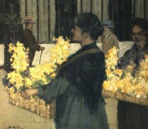 The Flowersellers, Argyle Street, Glasgow by John Smellie