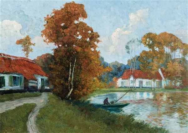 Fisherman By The River Lys - view 1