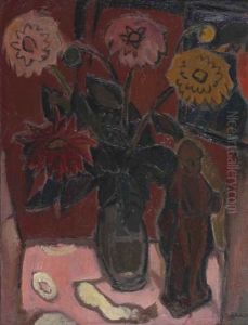 Dahlia's Met Beeldje by Gustave De Smet
