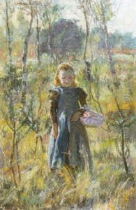 Meisje In Een Landschap by Henri de Smeth