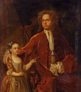 Portrait Of A Gentleman And His Daughter, In An Interior, The Girl Wearing A Globe Charm And Holding A Tobacco Box Portrait Of A Gentleman And His Daughter, In An Interior, The Girl Wearing A Globe Charm And Holding A Tobacco Box