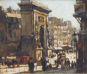 Port St. Denis In Paris by Emil Leonhard Smidt