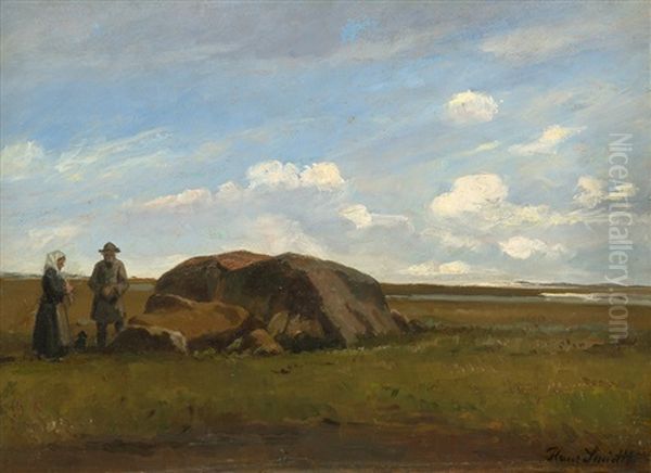 Flache Landschaft Mit Findling - view 1
