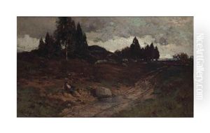 The Shepherd, Grey Autumn by George Henry Smillie