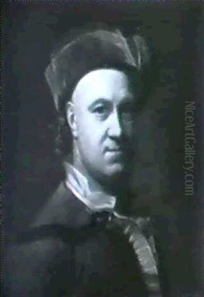2 Bilder: Selbstbildnis In Grunem Samtbarett - Bildnis Der  Frau Des Kunstlers. - view 1