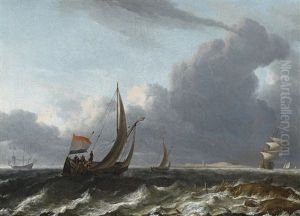 Dutch Sailing Boats On Stormy Sea