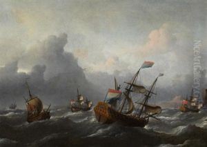 Hollandische Handelsschiffe Vor Der Englischen Kuste