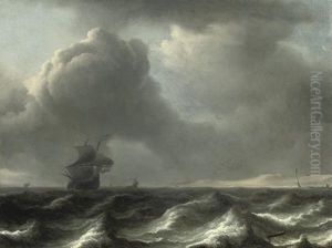 A Wijdschip In Choppy Waters, Other Vessels Beyond