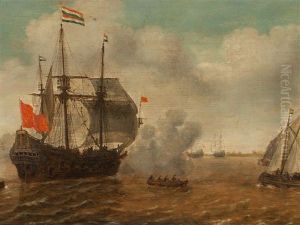 Ships In The Harbour by Jan Borritsz Smit