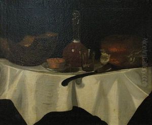 A Still Life With Bread And Cheese