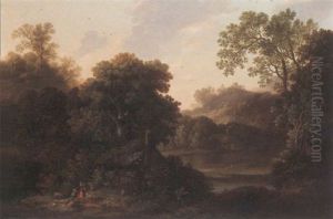Rustic Figures In A Landscape by John Smith the Younger