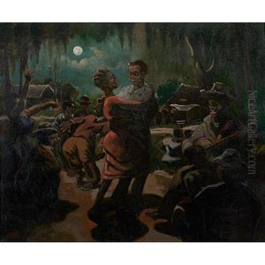Southern Scene At Night by Albert Alexander Smith