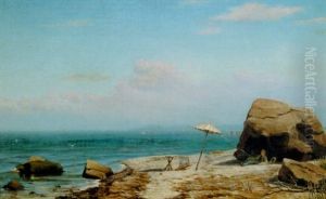 Artist With His Easel On The Shore by Archibald Cary Smith