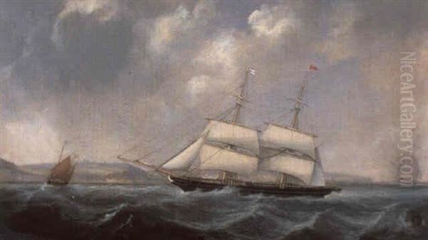 The Brig "granite" Off A Coastline - view 1