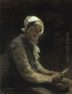 Gammel Kone Der Skr+ller Kartofler Gammel Kone Der Skr+ller Kartofler