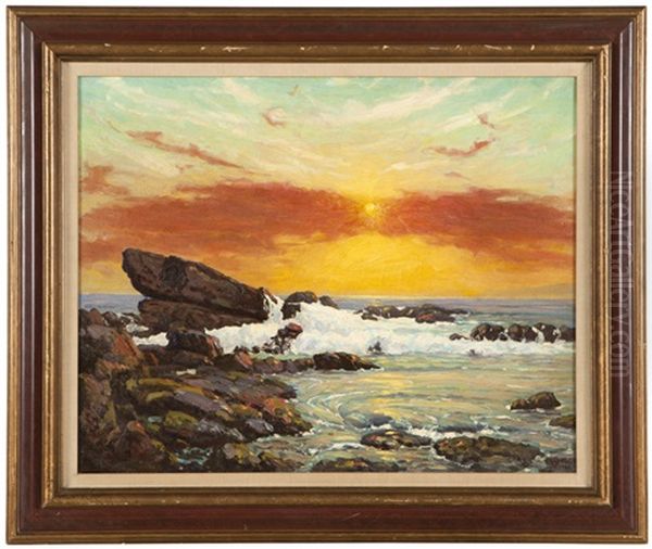 Rocky Coastal At Sunset - view 1