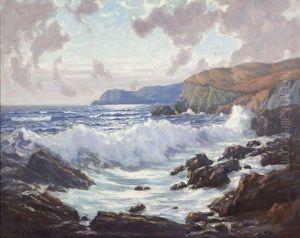 Crashing Waves On A Rocky Coastline