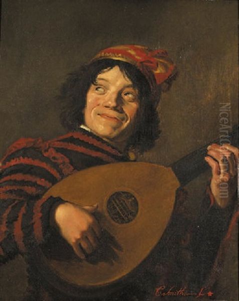 A Clown Playing The Lute - view 1