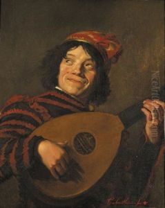 A Clown Playing The Lute