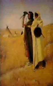 A Native American Scene by De Cost Smith