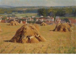 Haystacks In A Brittany Landscape by Elmer Boyd Smith