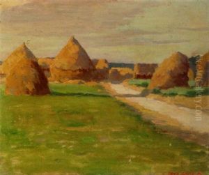 Haystacks Near Auvers by Elmer Boyd Smith
