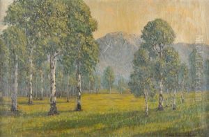 Trees In A Landscape by Ernest Browning Smith