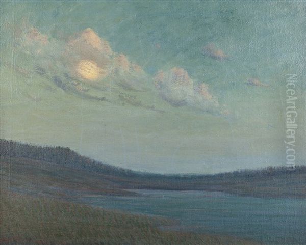 Moon Over A Marsh Landscape - view 1