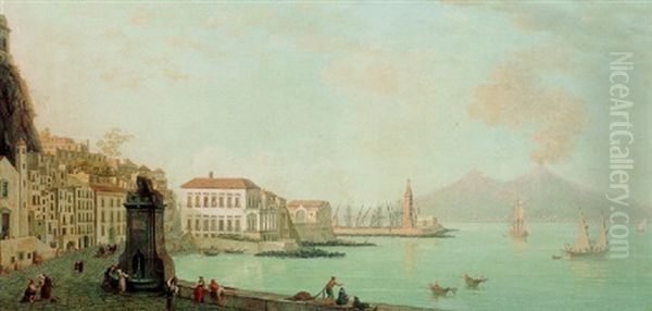 View Of Mount Vesuvius Seen From The Strada Santa Lucia, Naples - view 1