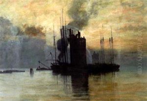 Morning Fog: Harbor Scene by Frank Hill Smith