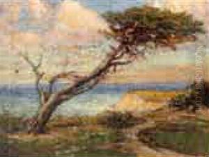Shoreline View With Monterey Cypress by Frederick Carl Smith