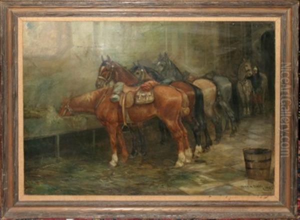 Horses In A Stable - view 1