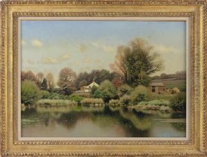 October Morning By The Lily Pond by Henry Pember Smith