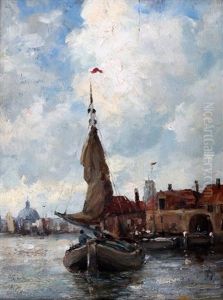 Gezicht Op Rotterdam Vanaf Het Water by Hobbe Smith
