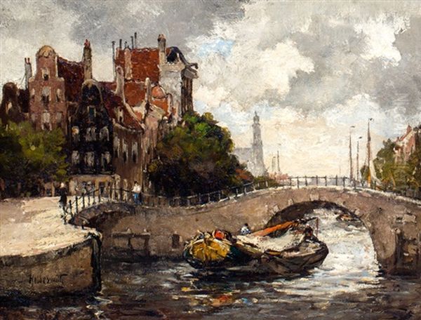 Platbodem Op Amsterdamse Gracht - view 1