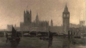 The Thames At Westminster by James Avon Smith