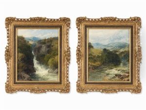 2 Welsh River Landscapes by John Brandon Smith