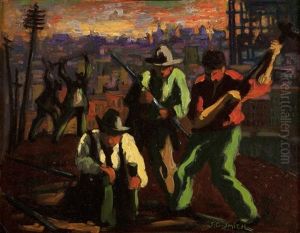 Laying The Rails, Los Angeles by John Christopher Smith