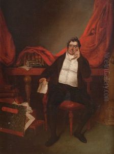Portrait Of Walter Fawkes Sitting In His Study At Farnley Hall, Yorkshire