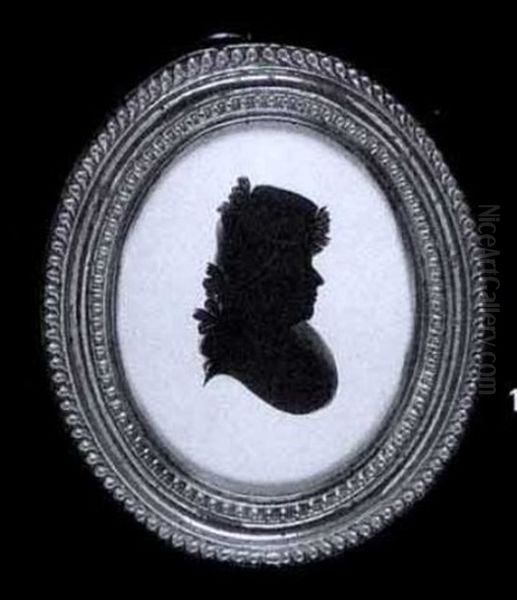 Lady Wearing Fichus And Hat Dressed With Ribbons, Her Hair Worn In Chignons (+ Another Similar; Pair) - view 1
