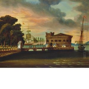 View Of Battery Park At Castle Garden, New York