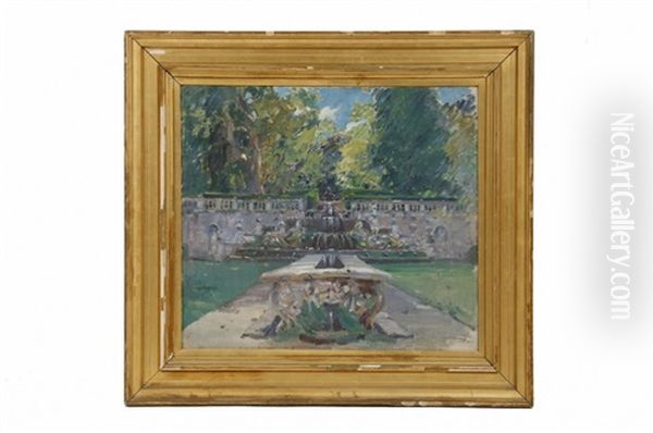 Stepped Fountain In A Formal Garden - view 1