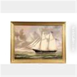 Marine Portrait Of The Schooner "j.w. Seaver" by Joseph B. Smith