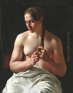 The Model Catrine Nielsen, Called Trine, Is Plaiting Her Hair