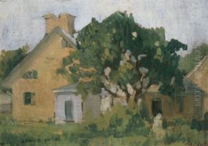 Home And Garden With Figure by Lewis Edward Smith