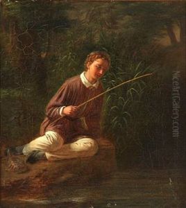 A Young Boy Fishing