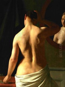 Modellen Florentine Foran Et Spejl by Ludwig August Smith